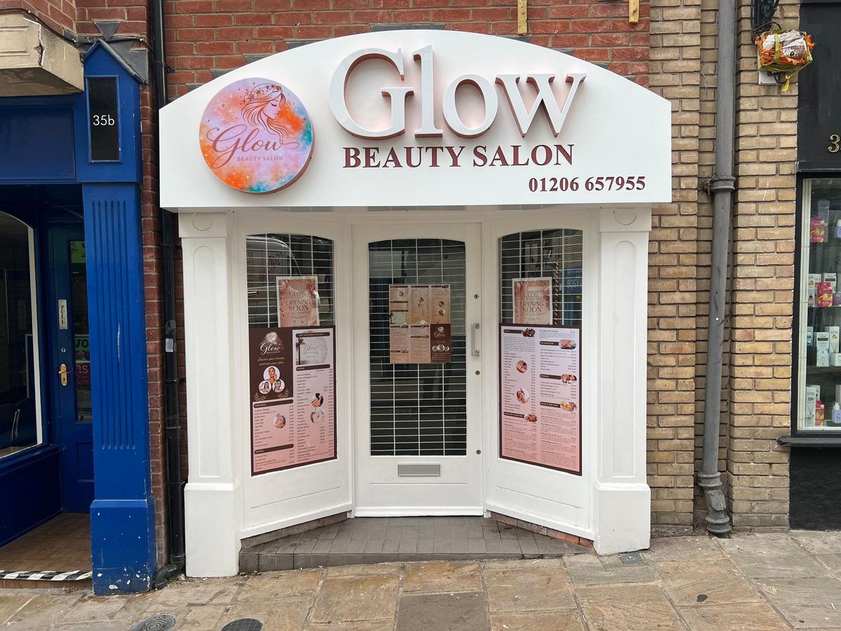 Finished shopfront and window graphics for a beauty salon