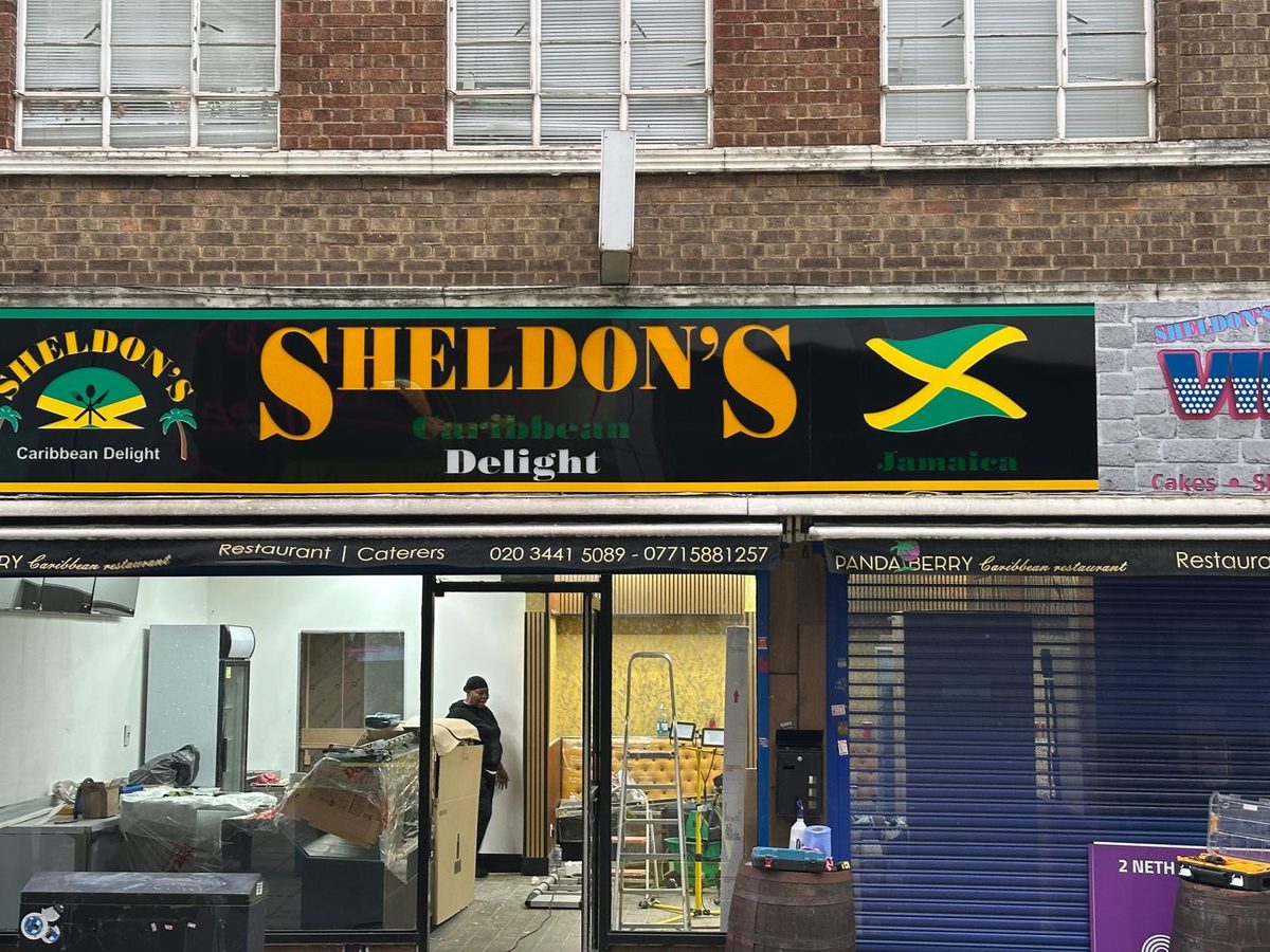 Sheldon's Delight shopfront sign made and fitted by Sign & Print